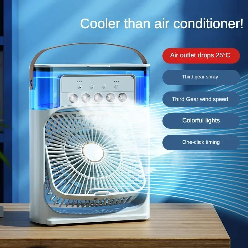Portable 5-Hole Spray Humidified Air Conditioning Fan for Desktop Office